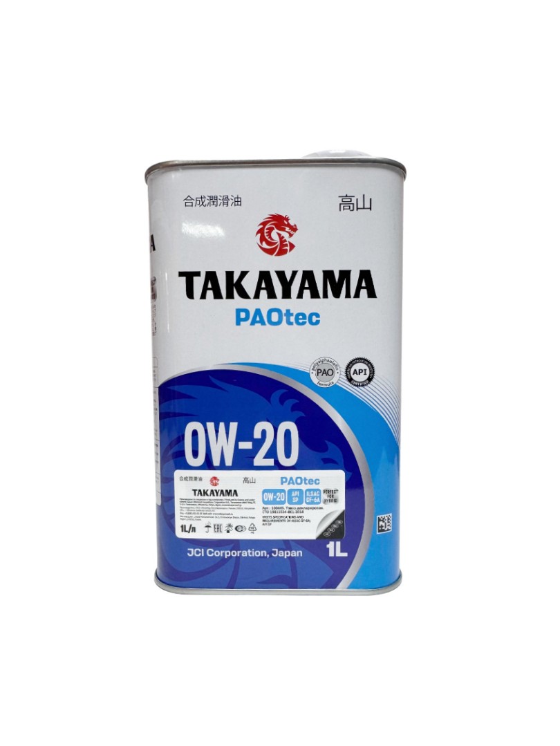 Моторное масло TAKAYAMA PAOtec SP GF-6A 0W-20, 1л
